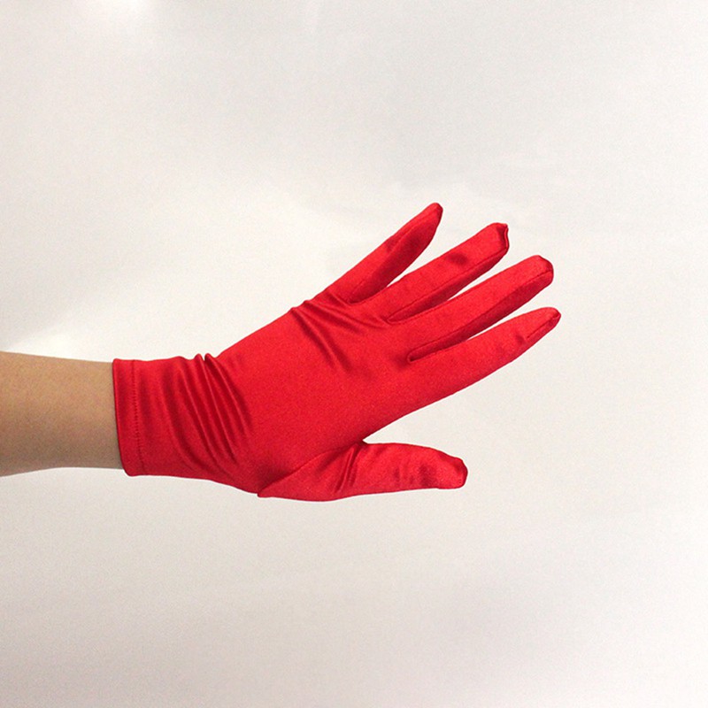 Găng tay lụa satin chống nắng dáng ngắn cho nữ