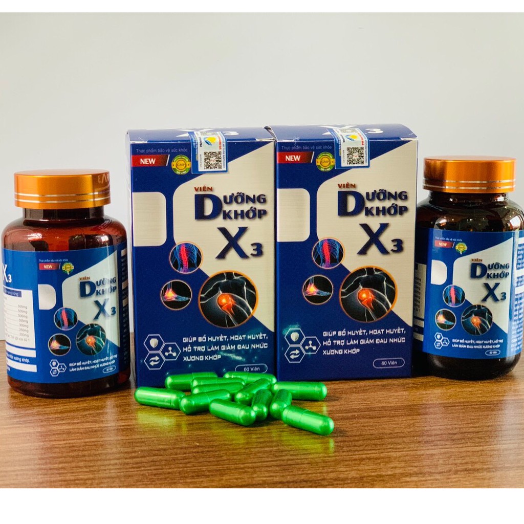 Dưỡng Khớp X3 – Hỗ trợ giảm đau xương khớp, tăng dịch nhờn khớp (60 viên)