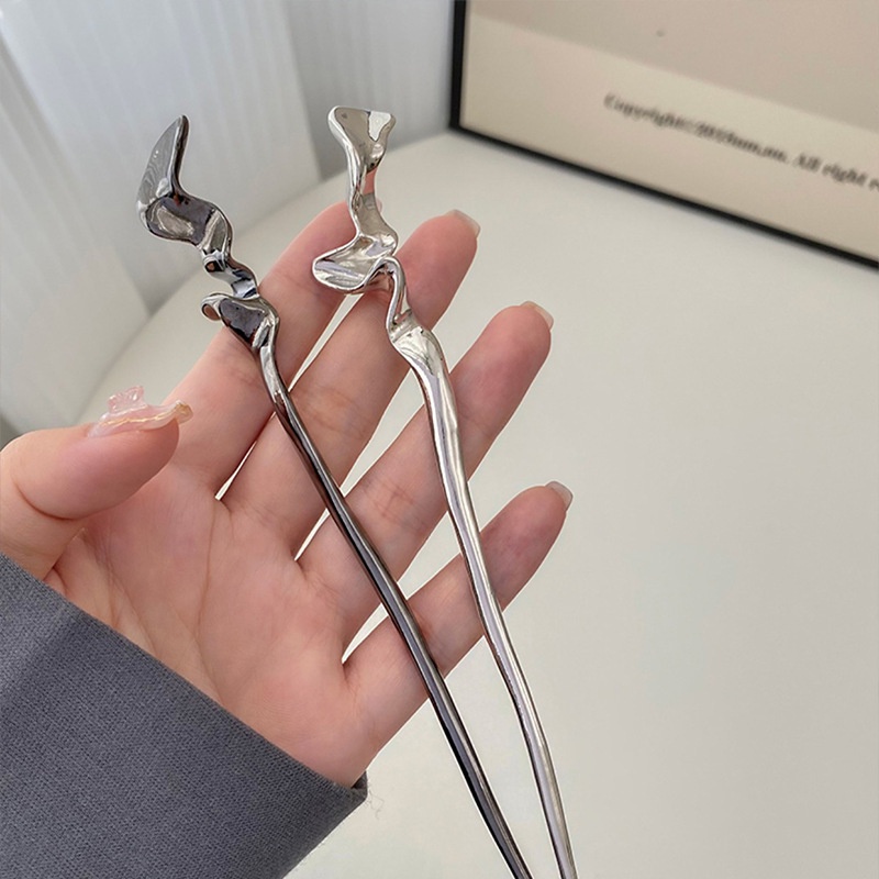 Kẹp Tóc Kim Loại Cố Định Tóc Đuôi Ngựa Thiết Kế Lông Chồn Thời Trang Dành