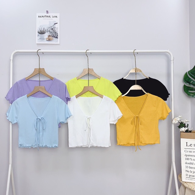 Set áo cardigan tay ngắn kèm lót