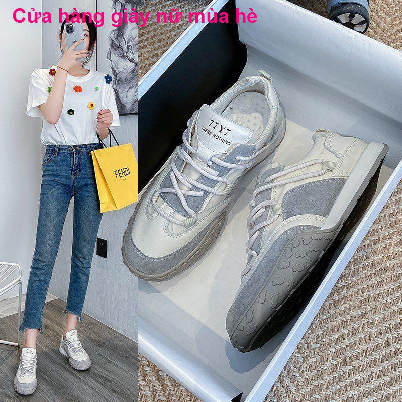 Giày Forrest Gump nữ xuân trắng 2021 New Spring casual all -match thể thao trong triều vải