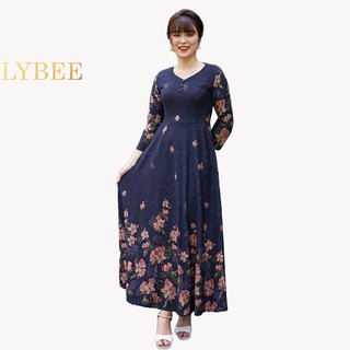 [Mã BMLT30 giảm đến 30K đơn 299K] Váy trung niên LYBEE Chất Thun Hai Da Ánh Nhũ