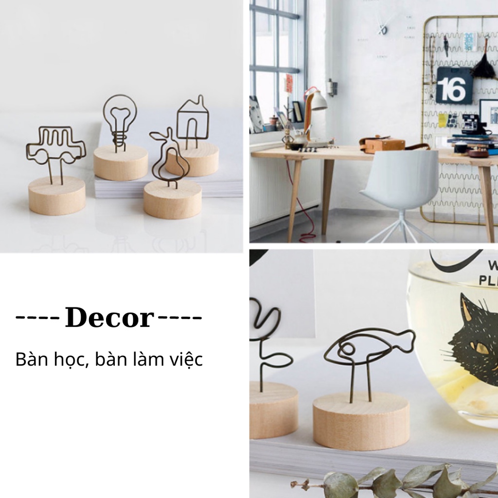 Kẹp Gỗ, Kẹp Ảnh Đế Gỗ Decor, Trang Trí Để Bàn, Treo Postcard, Sticker, Thiệp Hoa Khô, Kẹp Giấy Ghi Chú - BEYOU