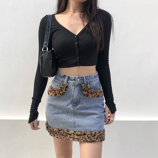 Váy bò hoạ tiết báo mix đồ cực chất