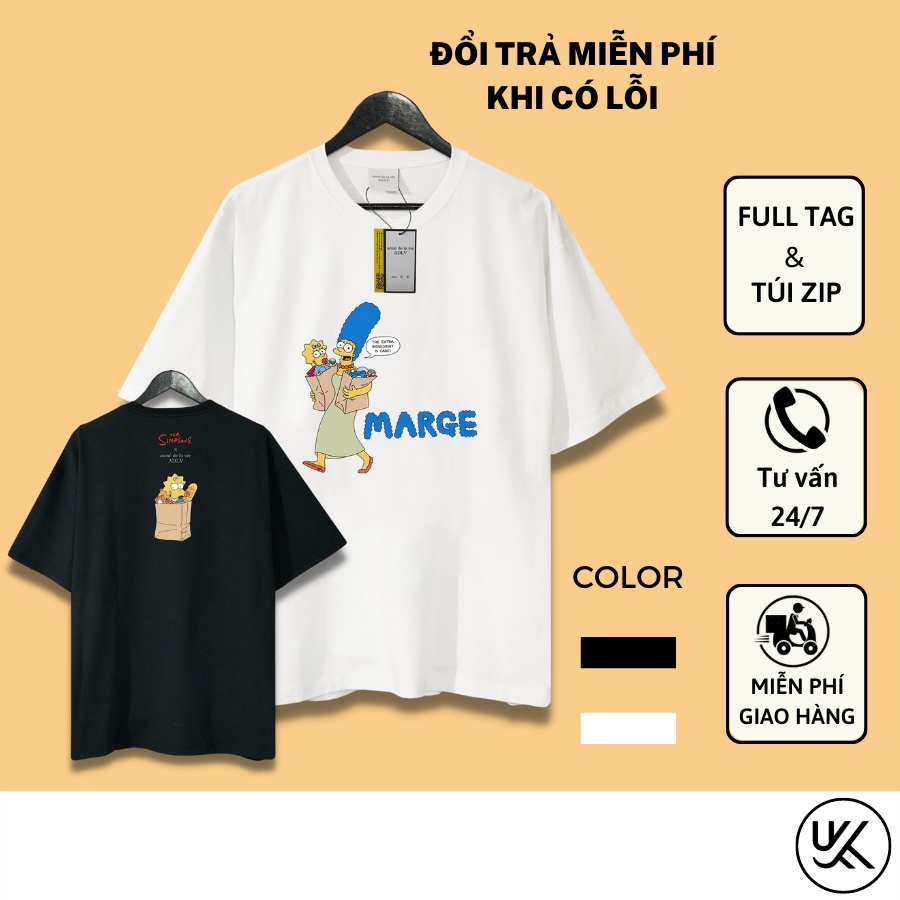 Áo Thun Tay Lỡ ADLV The Simpsons, áo phông unisex Form rộng oversize, chất liệu Cotton. KKIMShop