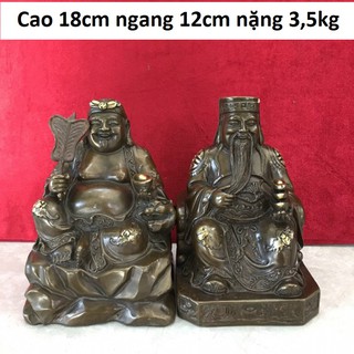 Tượng thần tài thổ địa bằng đồng MS125a