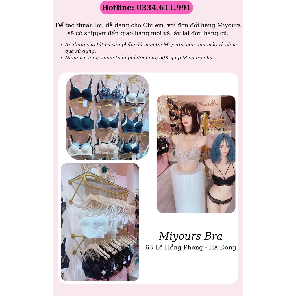 Áo lót bra nữ MiYours Fashion & More BR301 gân tăm 2 dây mảnh, dáng croptop có mút ngực co giãn mền mịn sexy