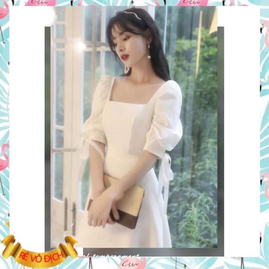 Đầm trắng tinh khôi cổ vuông tay bồng thắt nơ - Lina dress | BigBuy360 - bigbuy360.vn
