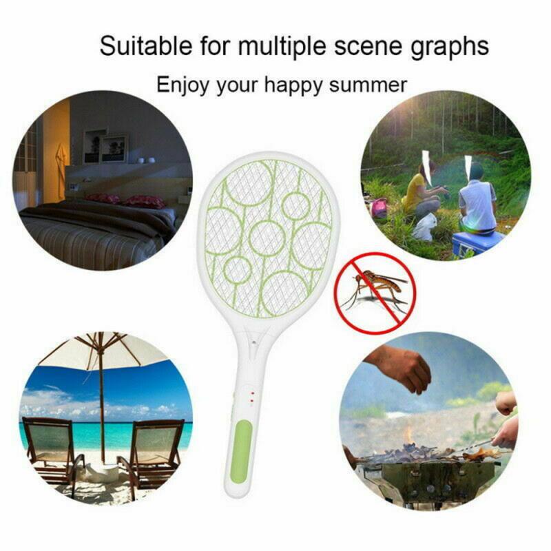 ☃Pin mùa hè Năng lượng điện Fly Swatter Điện Máy xua đuổi côn trùng bọ Zapper Vợt không dây Tay cầm dài Máy diệt muỗi ch