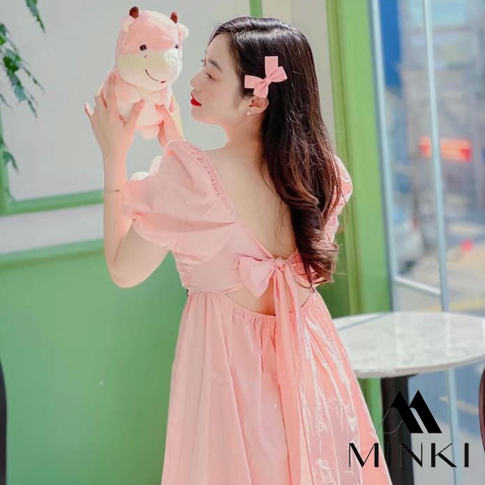 ĐẦM TAY BỒNG NƠ LƯNG SIÊU XINH - CHẤT LIỆU CAO CẤP - MÀU XANH BƠ | BigBuy360 - bigbuy360.vn