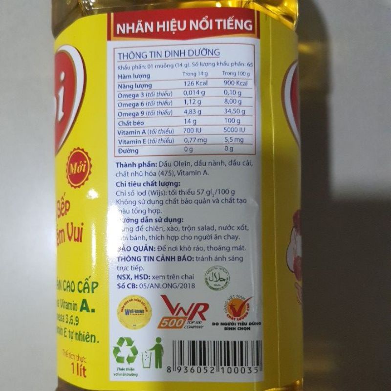 DẦU ĂN HAPPY KOKI  400ml - 1 lít