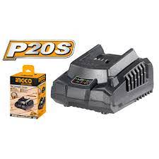 Bộ sạc pin nhanh 20V INGCO FCLI2001 Đế sạc nhanh công suất 50W sạc nhanh 2A.h/1h dùng được cho cả pin 4A.h và Pin TOTAL