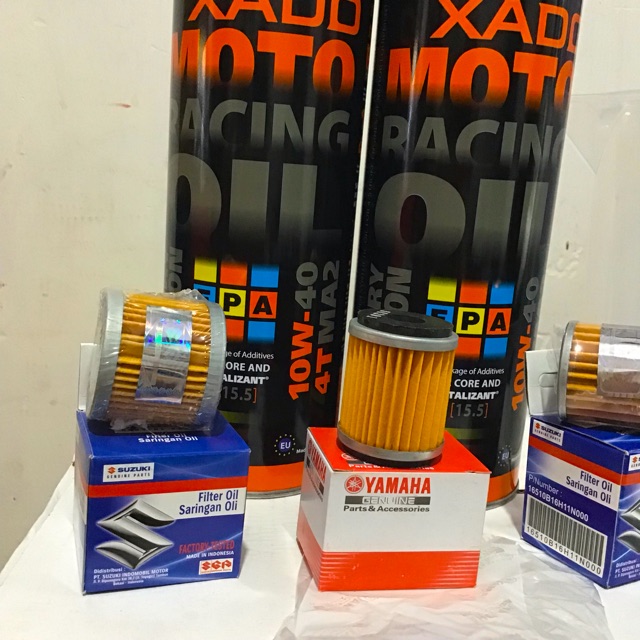 Combo Nhớt Xado Luxury Moto Racing Oil 10W-40 + Lọc Nhớt Suzuki Yamaha Chính Hãng