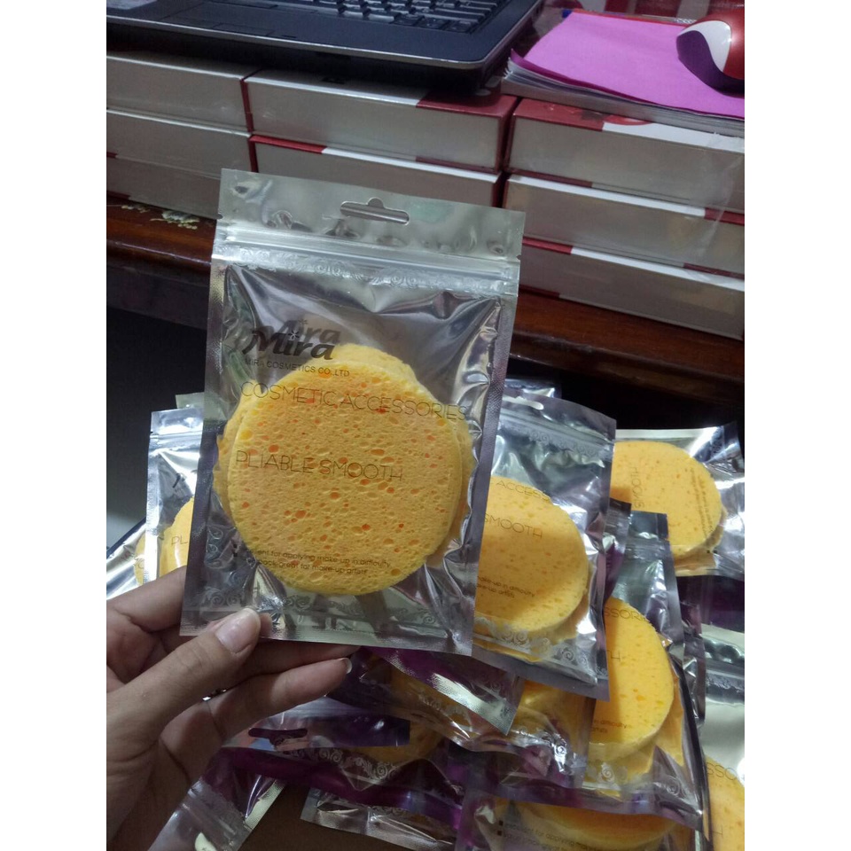 Bông rửa mặt bọt biển massage mặt MIRA