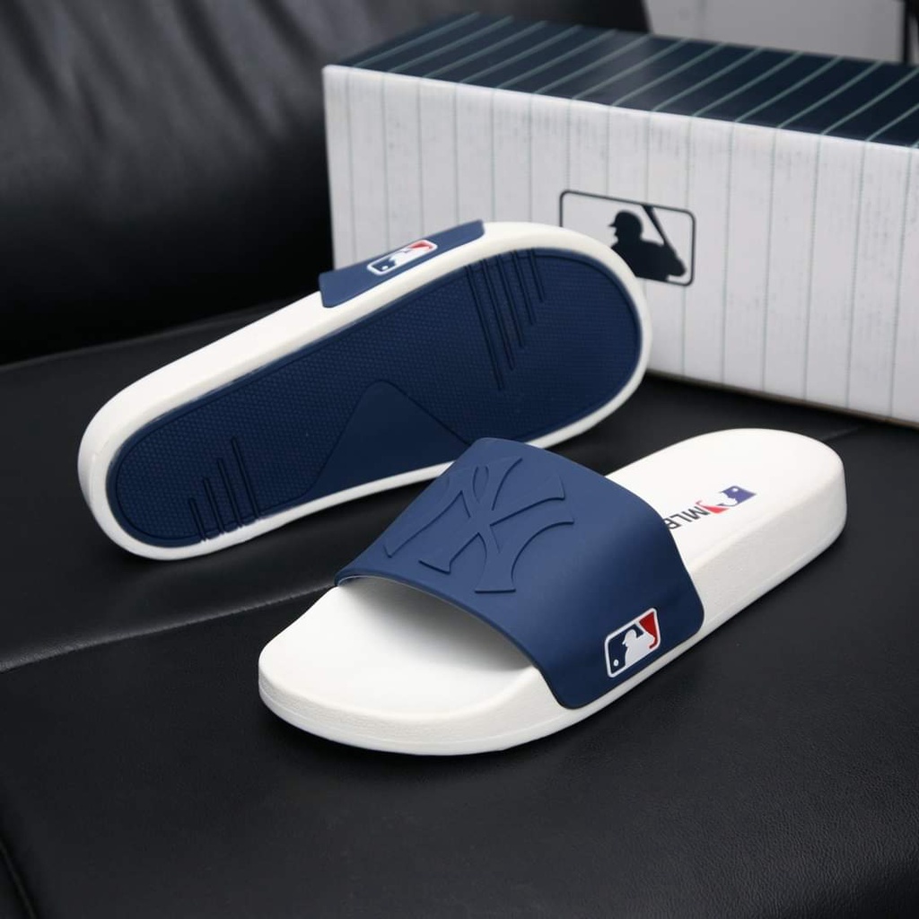 Dép MLB NY Quai Cao Su - Dép Quai Ngang nam nữ đế da êm chân bền chắc thời trang