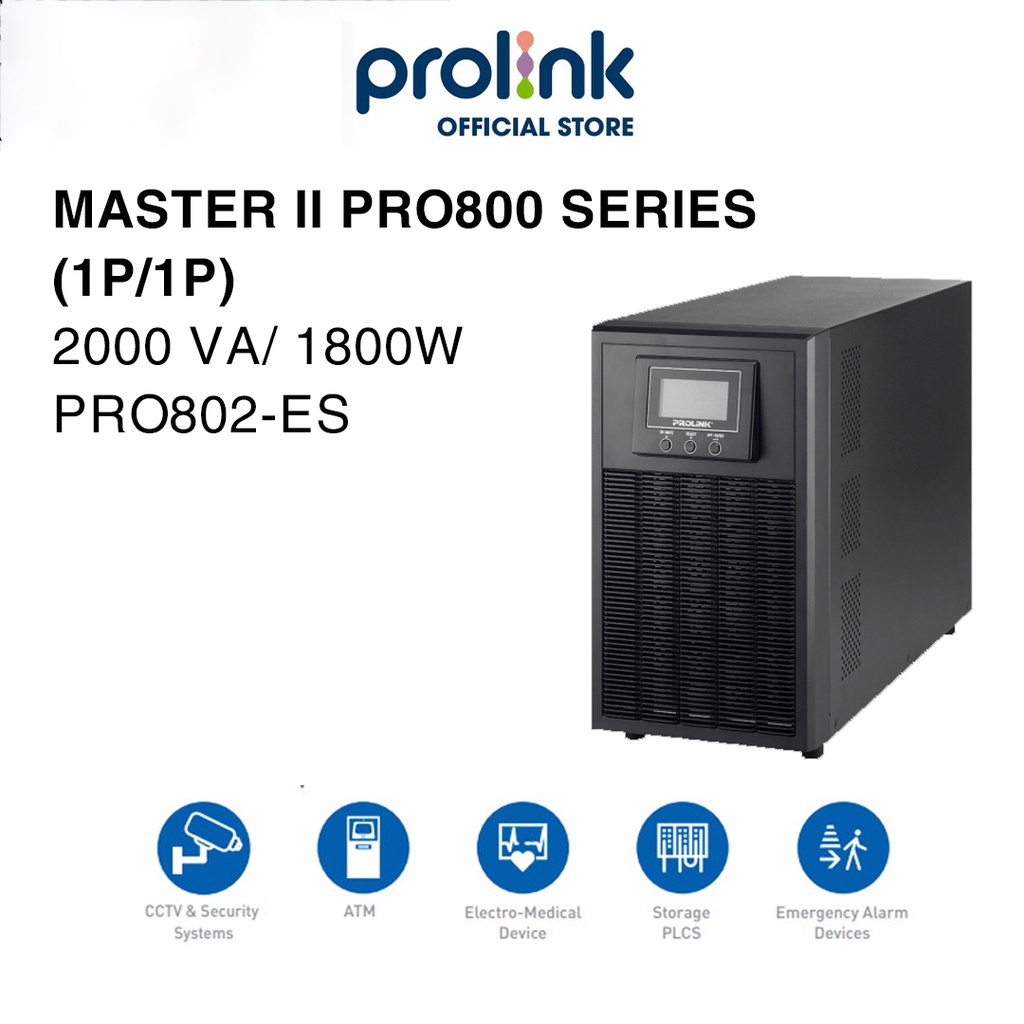 Bộ Lưu Điện UPS PROLiNK  PRO802-ES (2000VA/1800W) - Bảo Hành 2 Năm