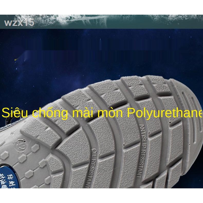 giày bảo hiểm lao động nam nhẹ, chống mùi, va đập, đâm thủng, tấm thép kiểu cũ thấm nước và công trường an toàn cho mùa