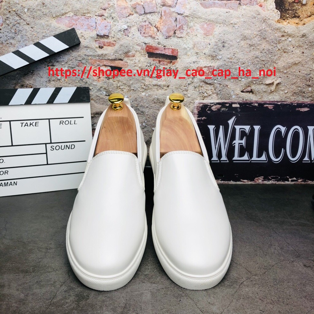Giày lười nam trắng cao cấp 💥𝙁𝙍𝙀𝙀𝙎𝙃𝙄𝙋💥 Giày lười nam độn đế chống thấm | BigBuy360 - bigbuy360.vn