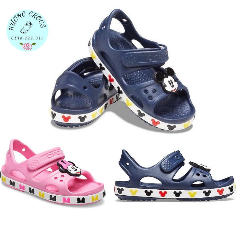 Sandal trẻ em, dép sandal hình Mickeey, Minniiee êm mềm nhẹ, chống trơn trượt cho bé