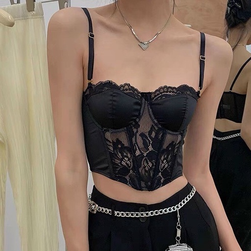 Áo bra corset nâng ngực phối ren Cao cấp