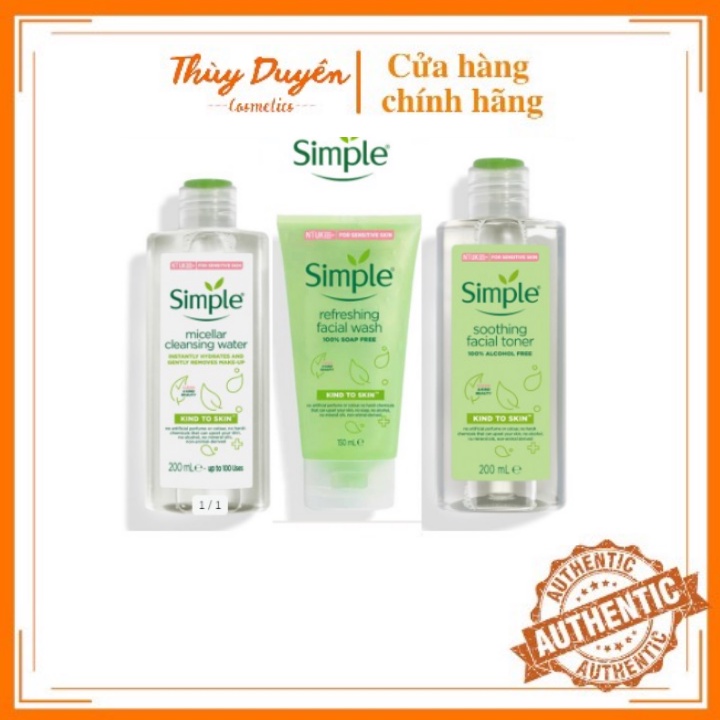 Combo Bộ Dưỡng Da Simple 3 Món