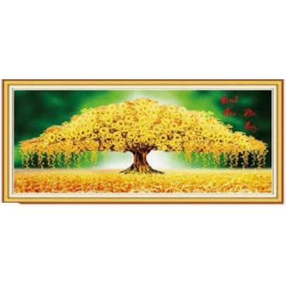 TRANH ĐÍNH ĐÁ phong cảnh cây tiền tài lộc  VS121 (150X65
