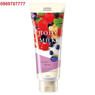 Sữa dưỡng thể hương dâu Aroma Resort Kracie body milk 200g