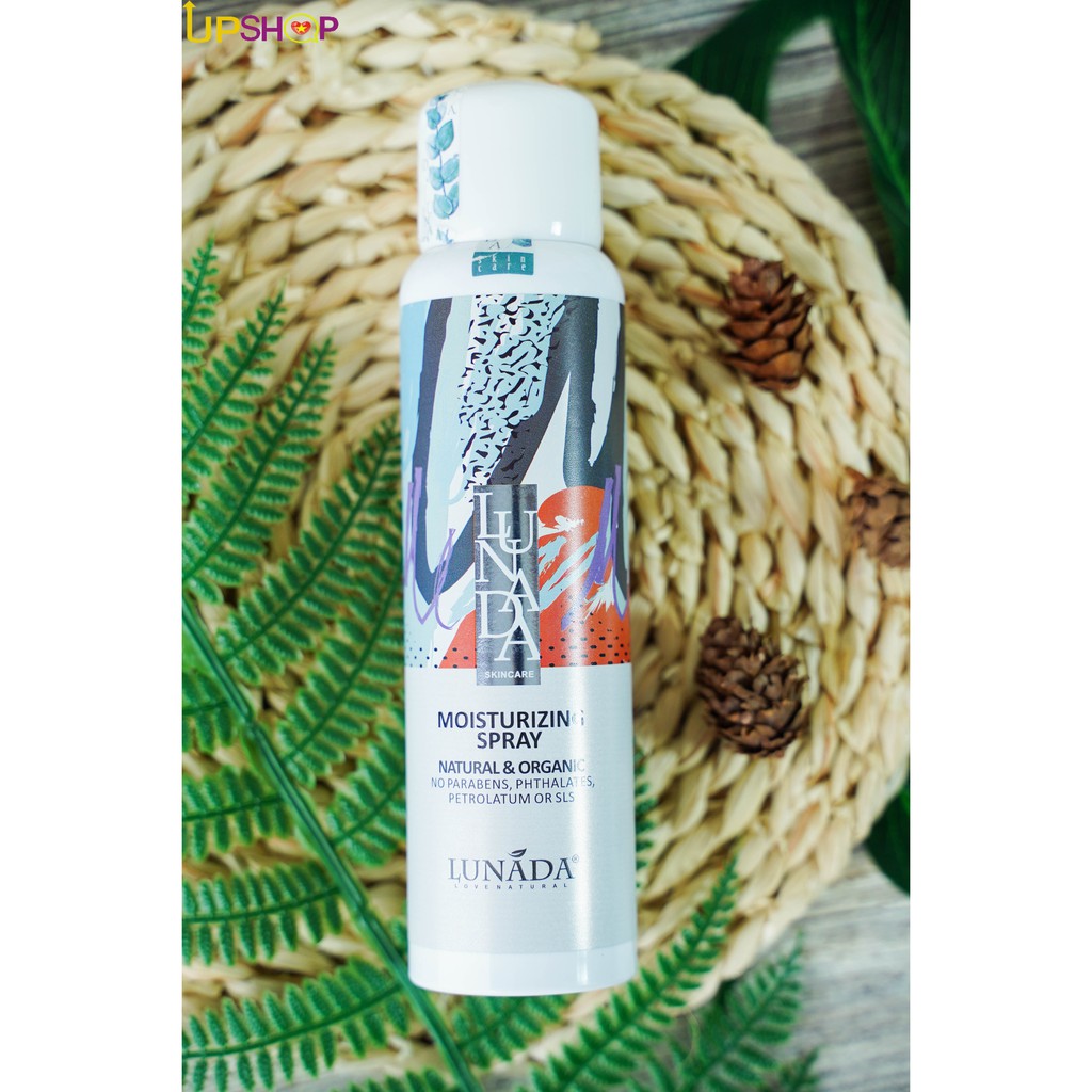 Xịt khoáng dưỡng ẩm hương nước hoa Pháp Lunada Natural &amp; Organic Moisturizing Spray - 180ml