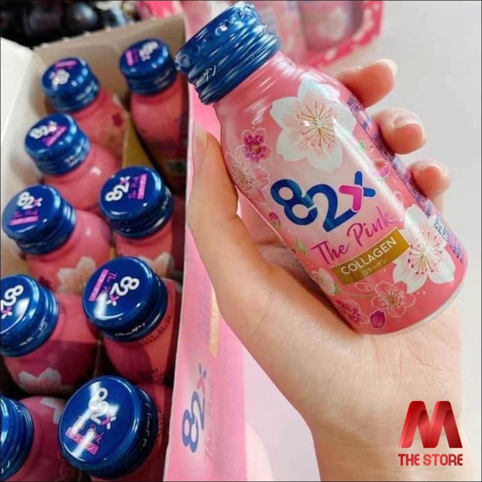 Nước Uống The Pink Collagen 82X Nhật Bản (Hộp 10 Chai 100ml) | Thế Giới Skin Care