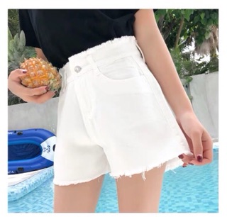 Quần short cạp cao rách gấu