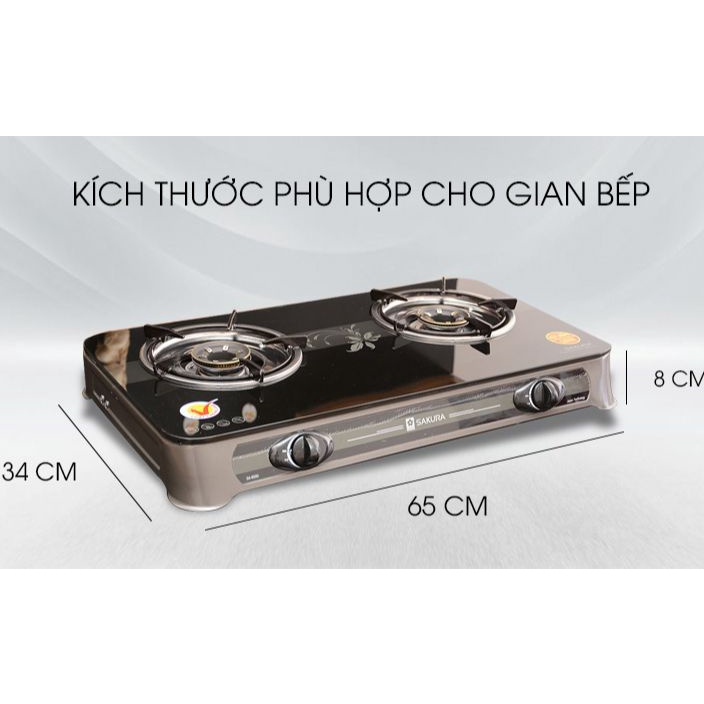 Bếp gas Sakura SA-650G Hàng trưng bày +Tặng dây gas,Tiết kiệm gas Đầu đốt bằng đồng thau