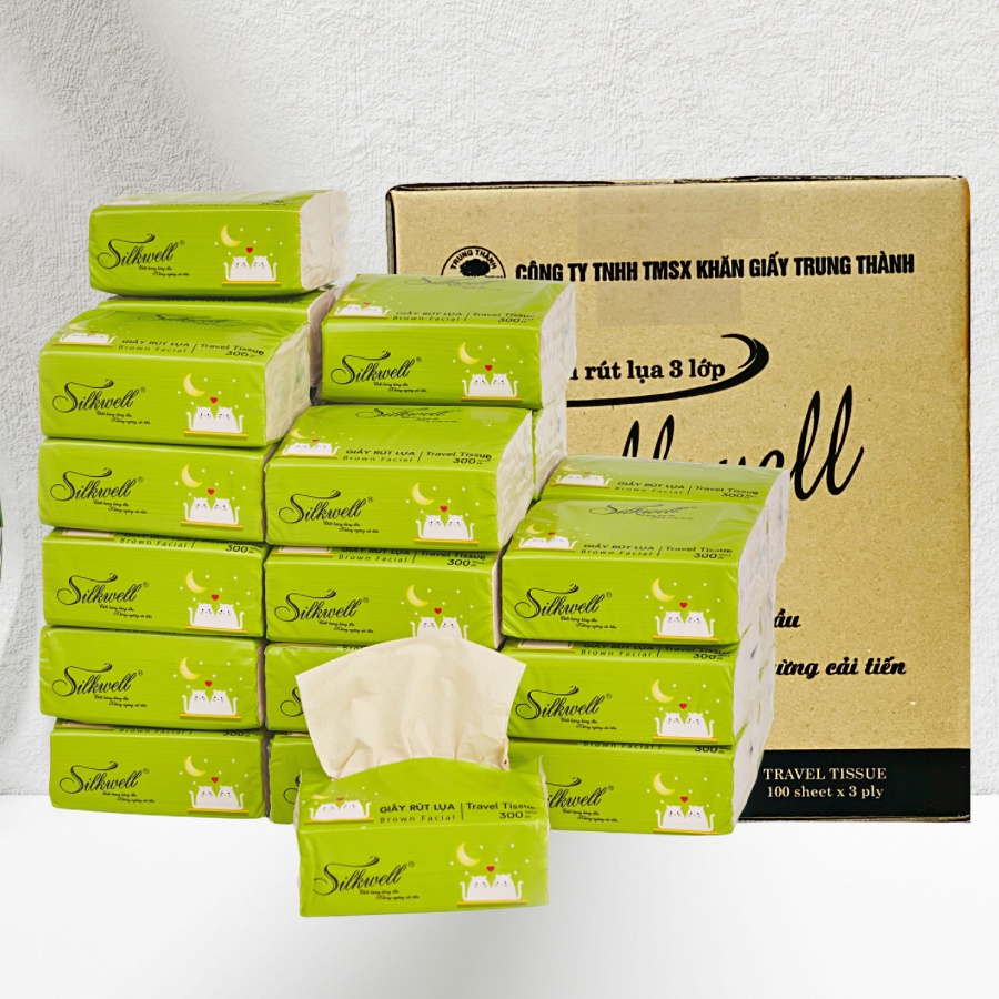 Giấy ăn gấu trúc Thùng 30 gói Silkwell siêu dai, hàng siêu thị cao cấp