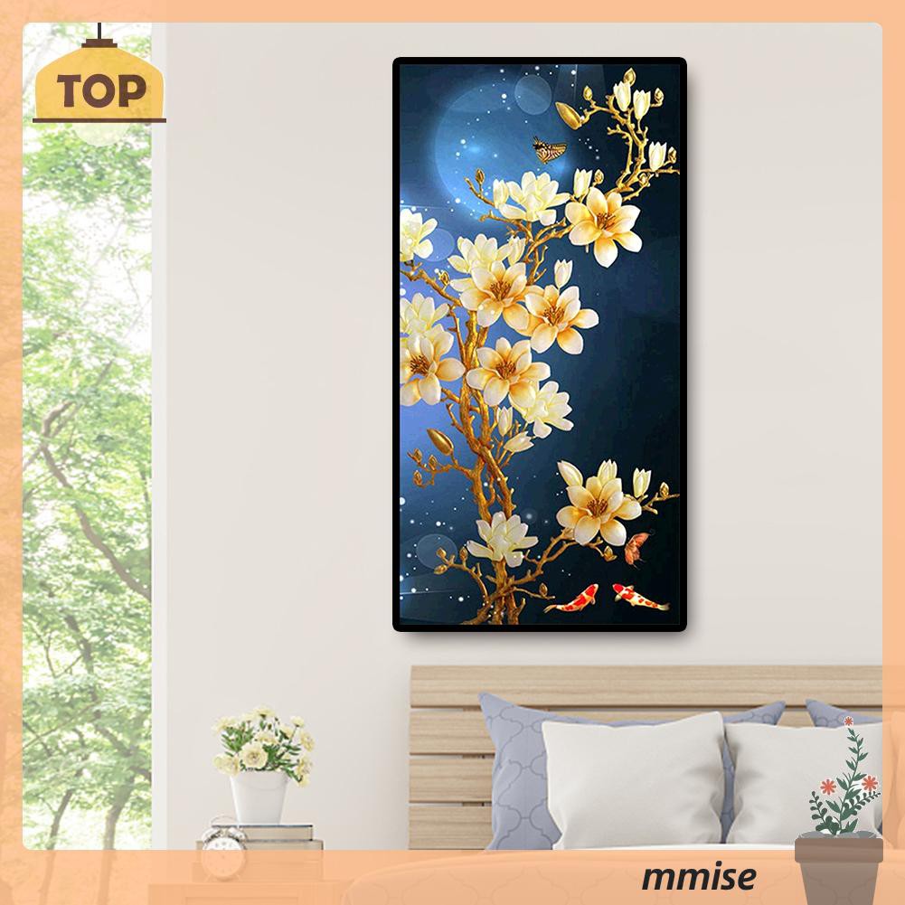 Bộ Tranh Đính Đá 45x85cm Tự Làm Hình Cây Hoa Mận Nở Độc Đáo