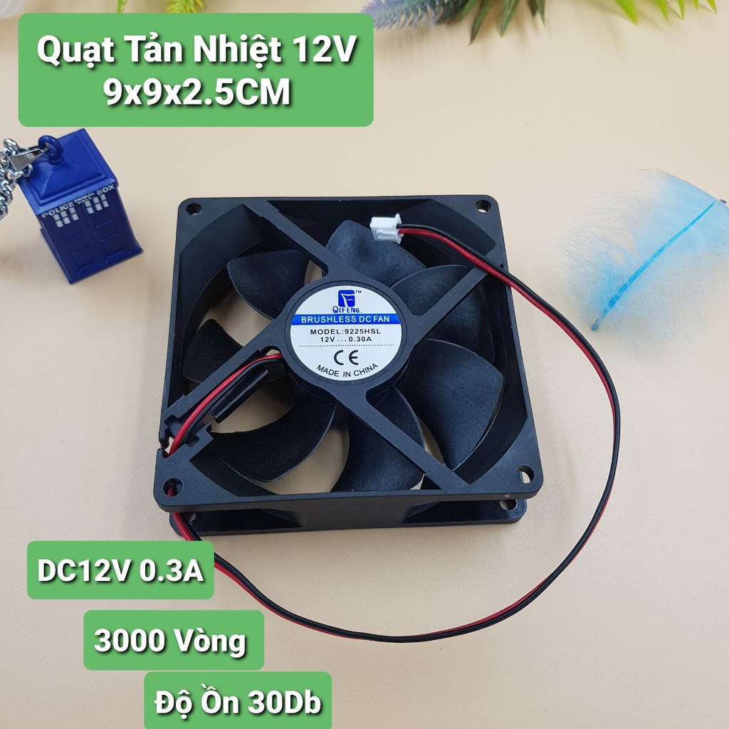 Quạt Tản Nhiệt 12V 9x9x2.5CM Vuông QG9025-12VHút Mùi Thổi Nhiệt Máy Tính Thủy Sinh Tiện Dụng