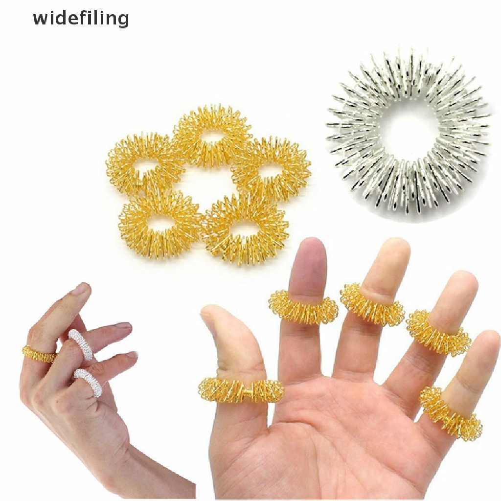 [Hàng mới về] Set 10 nhẫn mát xa ngón tay bằng thép không gỉ giúp thư giãn tăng cường tuần hoàn máu tiện dụng