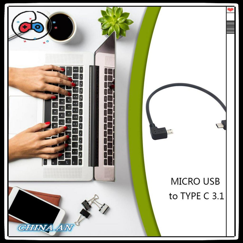 ⚡Hot sản phẩm/Type C to Micro USB Cable 90 Degree Micro 5 Pin Male to USB C Male Extension