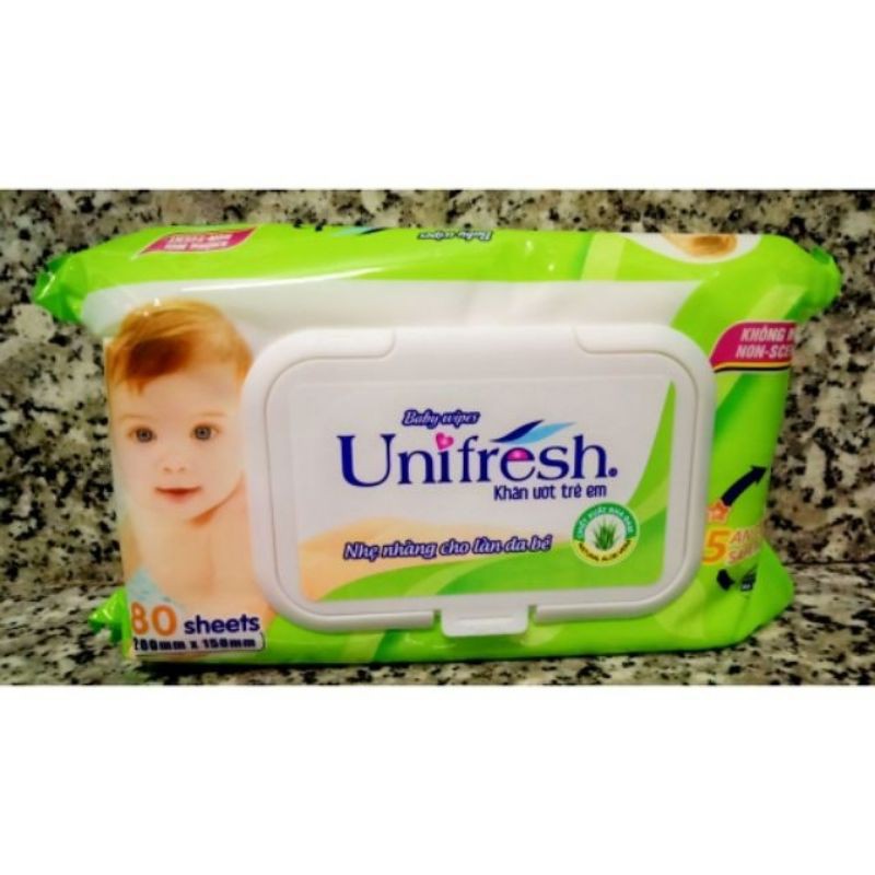 KHĂN GIẤY ƯỚT UNIFRESH 80  MIẾNG