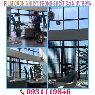 1M*1,52M PHIM CÁCH NHIỆT CHỐNG NÓNG MÀU TRONG SUỐT 99% - phim cách nhiệt Hàn Quốc