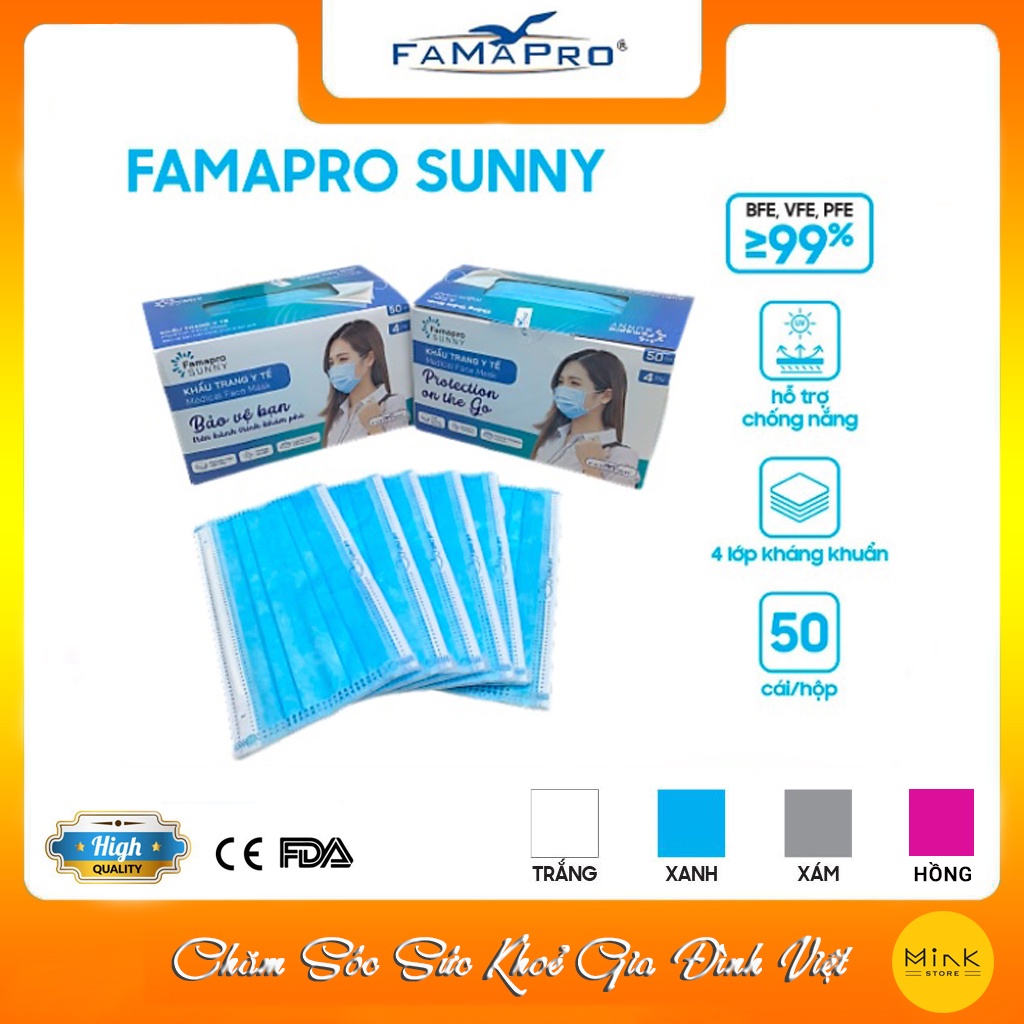 Combo 5 Hộp Khẩu Trang Y Tế 4 Lớp Kháng Khuẩn SUNNY/Combo Giá Ưu Đãi