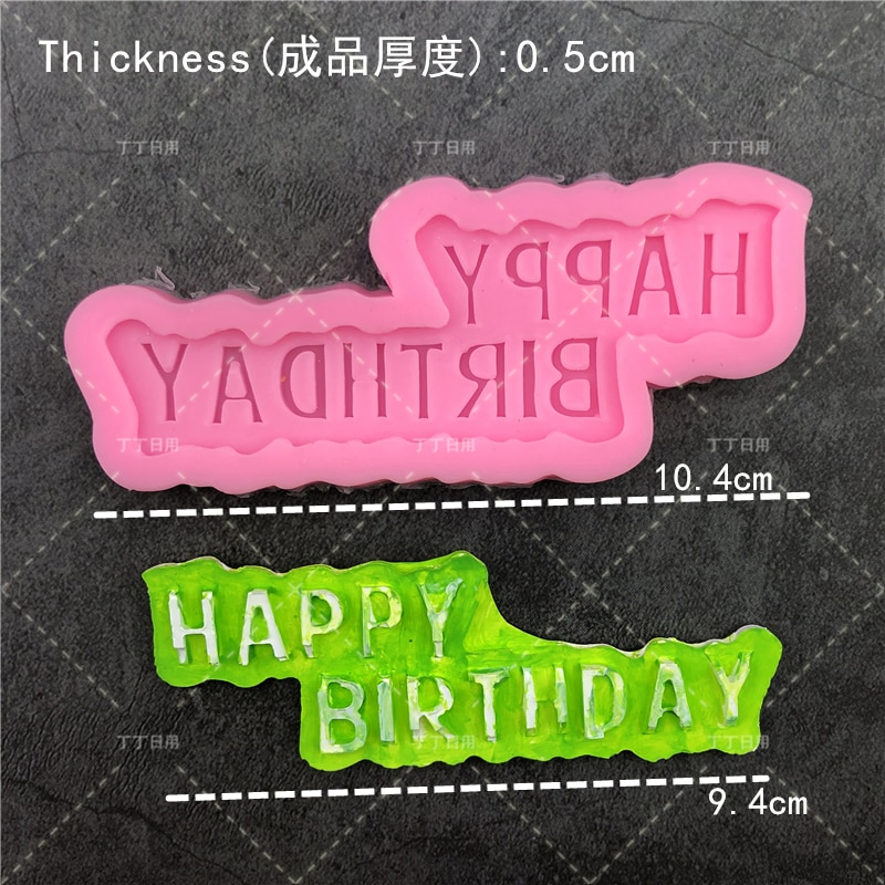 Khuôn Chữ Happy Birthday 3d Làm Bánh, Sô Cô La, Thạch