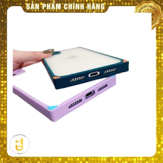 Ốp vuông nhám Iphone viền màu