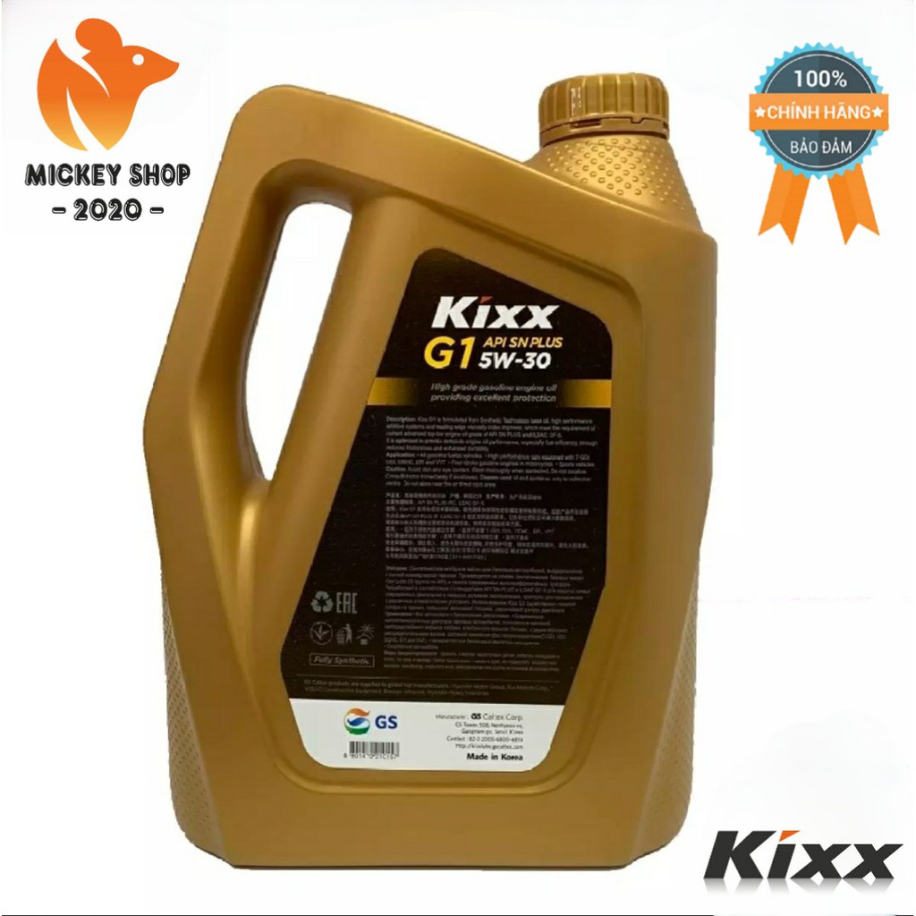 [ CAO CẤP ] Kixx G1 – Dầu động cơ xăng Kixx G1 API SN PLUS 5W30 - 10W40 ( 5L ) - CHÍNH HÃNG