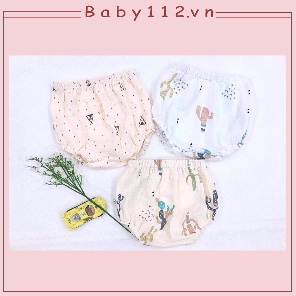 Quần cho bé sơ sinh in xương rồng vải Muslin cho bé trai từ 3 tháng, 6 tháng, 12 tháng, 1 tuổi đến 2 tuổi