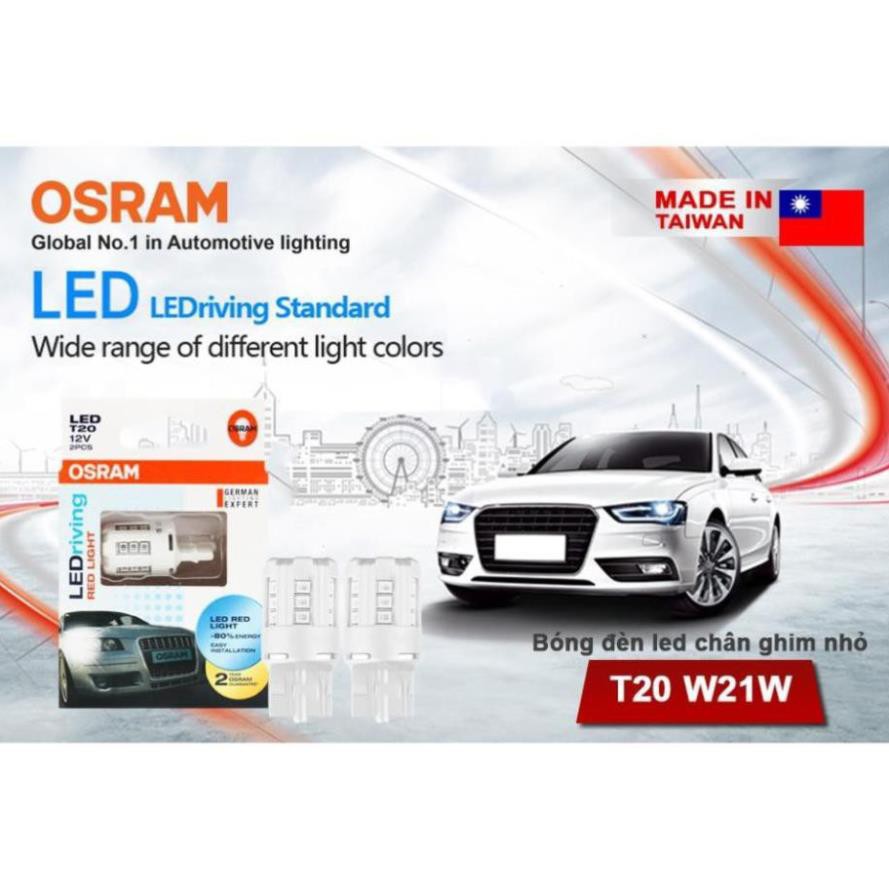 Bóng đèn led chân ghim nhỏ OSRAM STANDARD RETROFIT W21W 12v màu đỏ