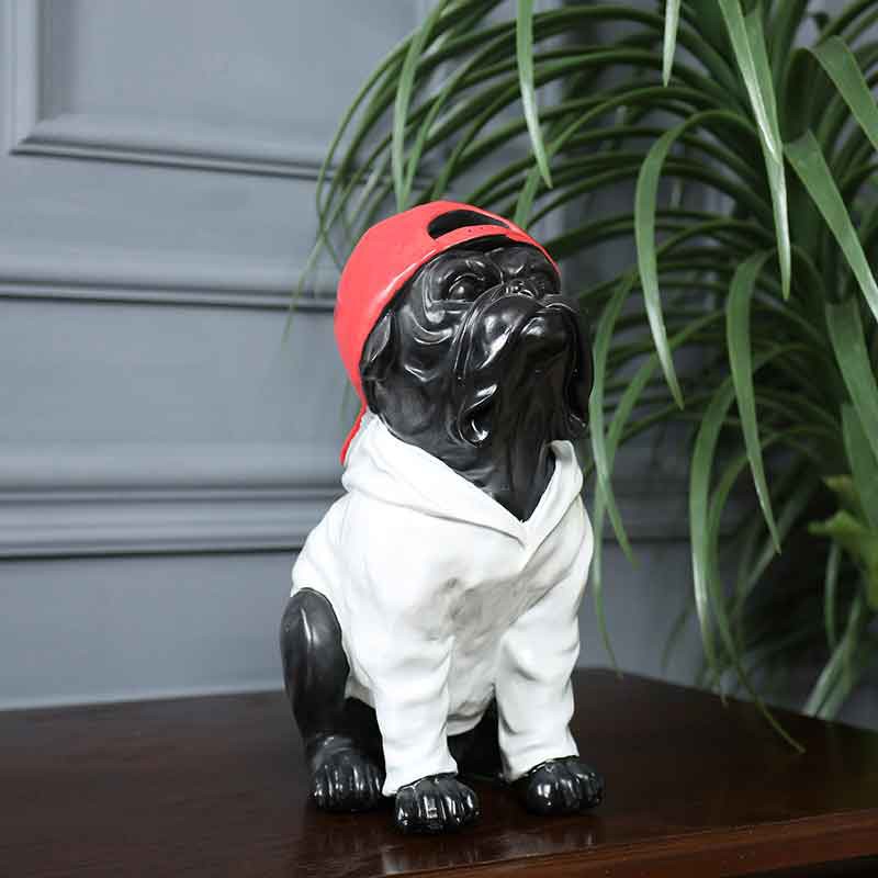 Tượng Con Chó Mặt Xệ Cool Ngầu, Hiphop - tượng trang trí, trang trí để bàn, quà tặng decor