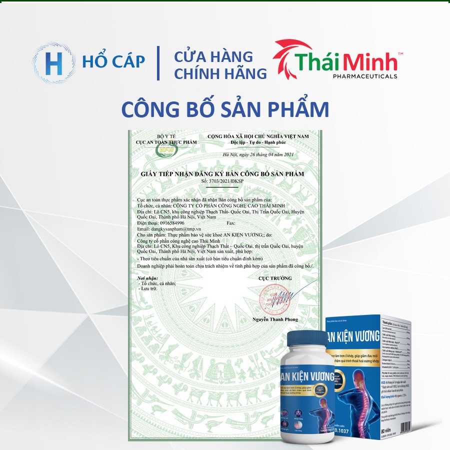 AN KIỆN VƯƠNG Thái Minh - Hỗ trợ hồi phục khớp và làm chậm thoái hoá xương khớp