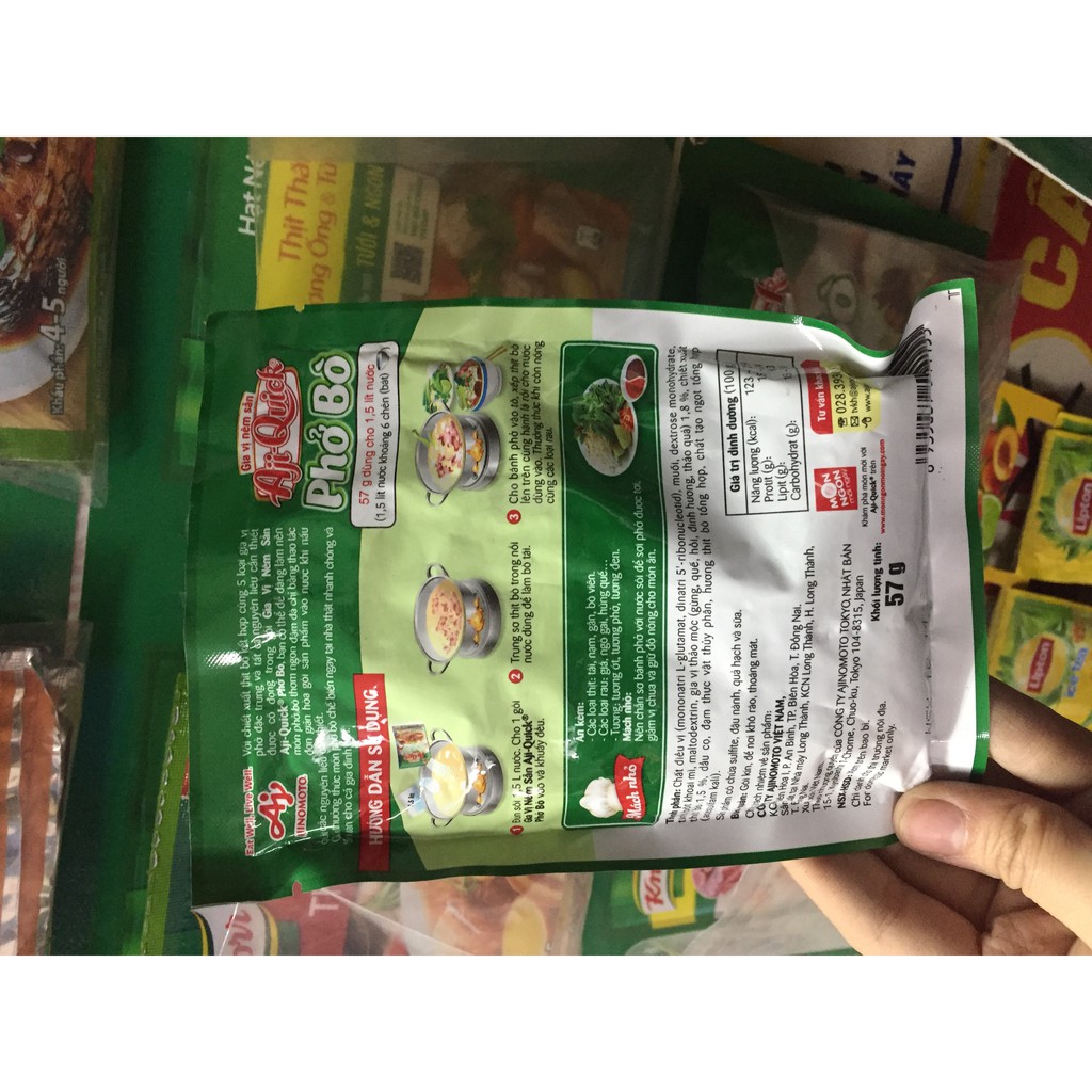 [GIA VỊ NÊM SẴN] GIA VỊ PHỞ BÒ AJI-QUICK 57gr