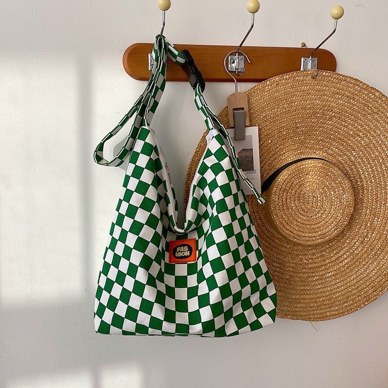 TÚI ĐEO CHÉO HỌA TIẾT SỌC CARO PHONG CÁCH VINTAGE THỜI TRANG