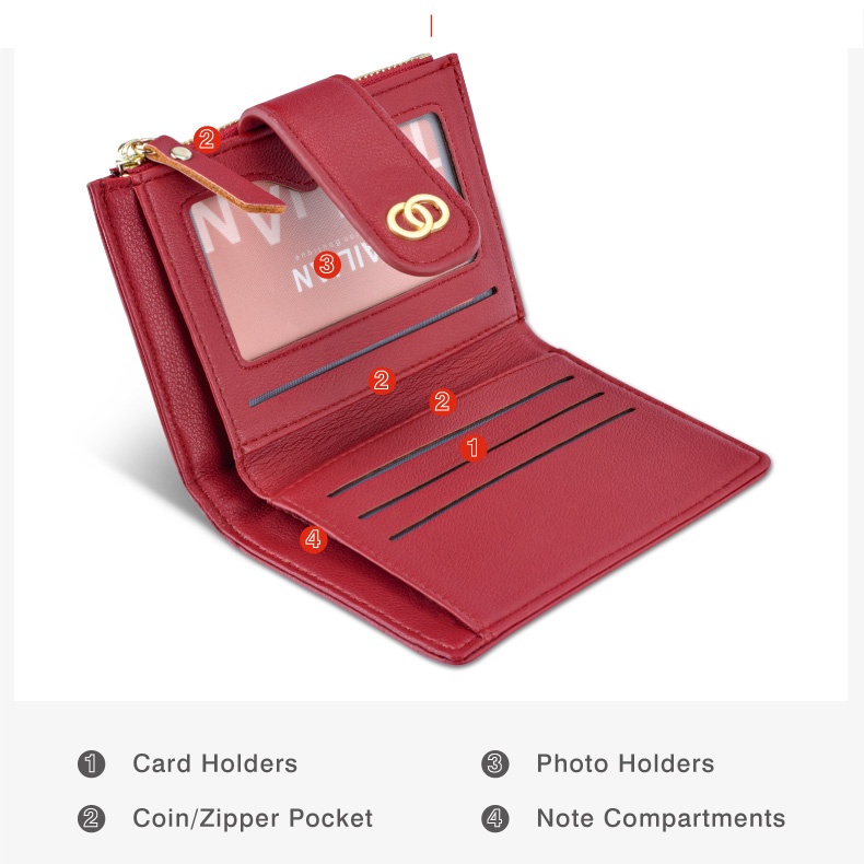 Ví ngắn mini PERFECT FOR YOU T2602-113 cầm tay họa tiết caro xinh xắn bằng da cao cấp thời trang cho nữ