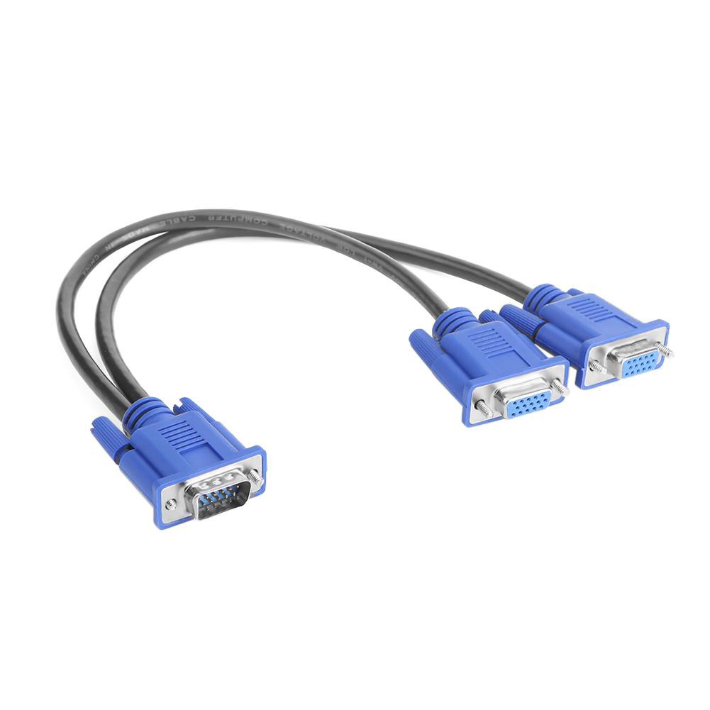 [B-cool]Cáp VGA Splitter 1 Máy tính sang màn hình kép 2 Dây nối từ nam sang nữ